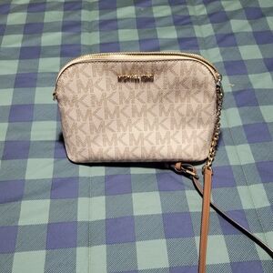 Michael Kors Monogram Beige Crossbody Bag 7x8